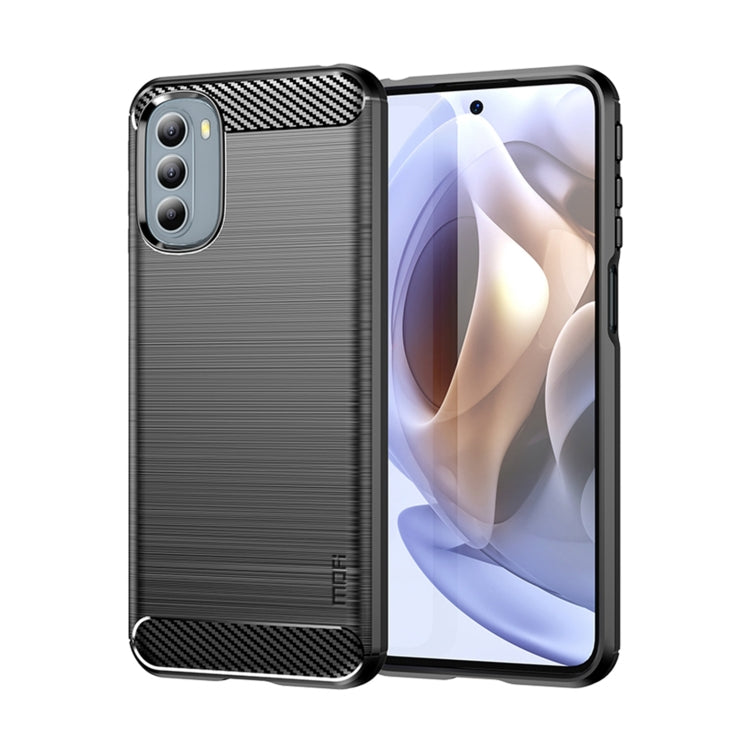 For Motorola Moto G31/G41 MOFI Gentleness Series Brushed Texture Carbon Fiber TPU Phone Case(Black) - Motorola Cases by MOFI | Online Shopping South Africa | PMC TechLife