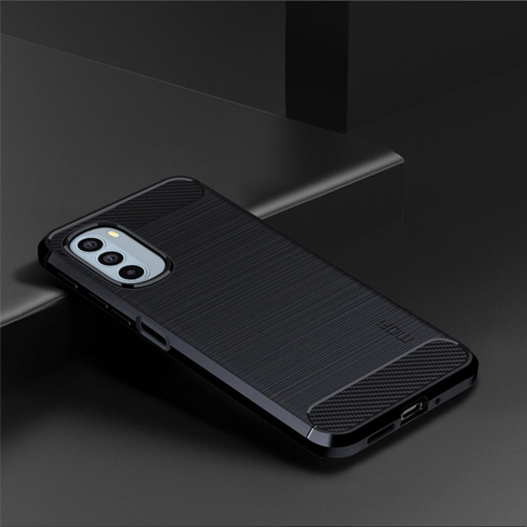 For Motorola Moto G31/G41 MOFI Gentleness Series Brushed Texture Carbon Fiber TPU Phone Case(Blue) - Motorola Cases by MOFI | Online Shopping South Africa | PMC TechLife | Buy Now Pay Later Mobicred