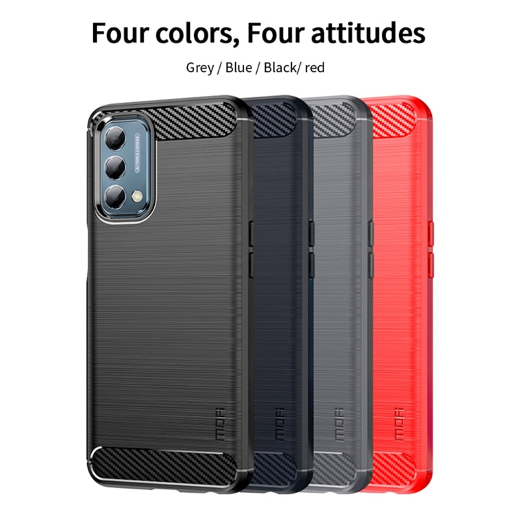 For Oneplus Nord N200 5G MOFI Gentleness Series Brushed Texture Carbon Fiber Soft TPU Phone Case(Blue) - free shipping - PMC TechLife - Order now!