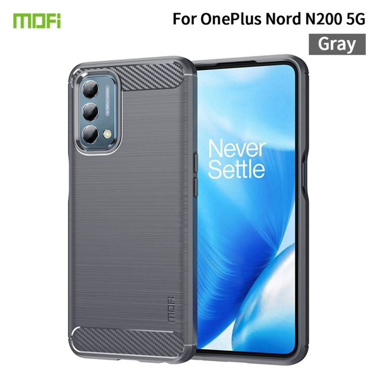For Oneplus Nord N200 5G MOFI Gentleness Series Brushed Texture Carbon Fiber Soft TPU Phone Case(Gray) - OnePlus Cases by MOFI | Online Shopping South Africa | PMC TechLife