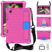 For Lenovo X306 / X606 / K10 Honeycomb EVA + PC Shockproof Tablet Case with Strap(Rose Red+Blue)