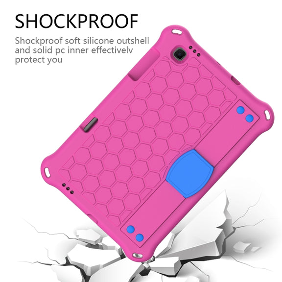 For Lenovo X306 / X606 / K10 Honeycomb EVA + PC Shockproof Tablet Case with Strap(Rose Red+Blue)