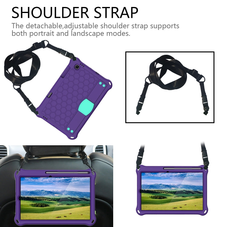 For Lenovo X306 / X606 / K10 Honeycomb EVA + PC Shockproof Tablet Case with Strap(Purple+Mint Green) - Lenovo by PMC TechLife | Online Shopping South Africa | PMC TechLife | Buy Now Pay Later Mobicred