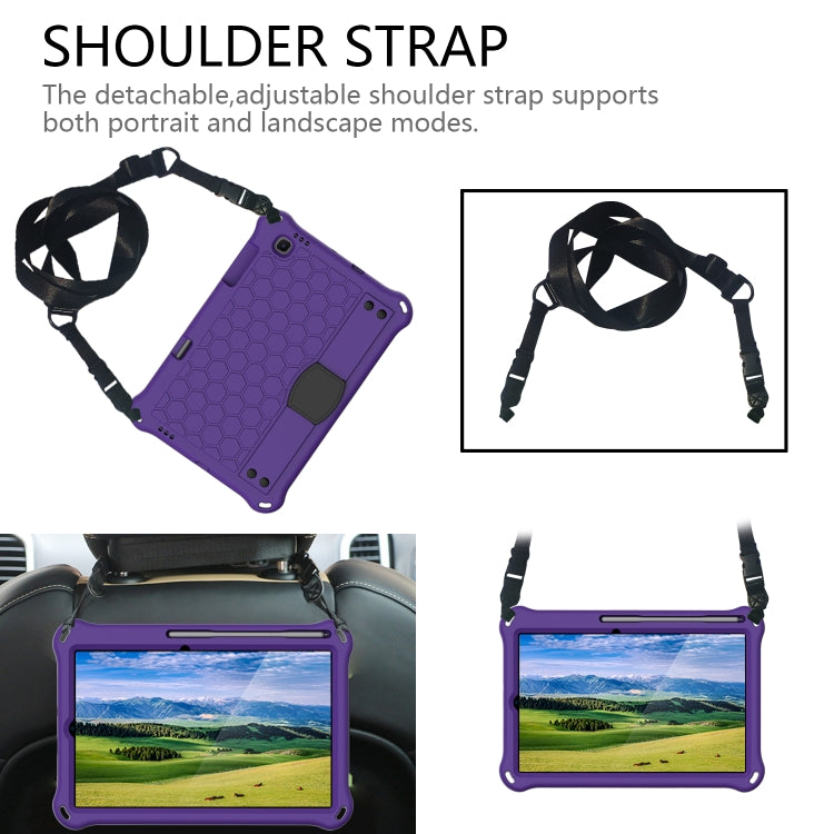 For Lenovo X306 / X606 / K10 Honeycomb EVA + PC Shockproof Tablet Case with Strap(Purple+Black) - Lenovo by PMC TechLife | Online Shopping South Africa | PMC TechLife | Buy Now Pay Later Mobicred