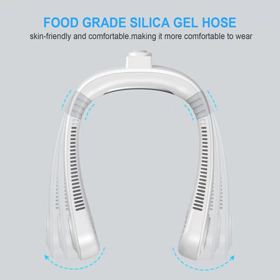 Aromatherapy Leafless Cooling Hanging Neck Fan Mini USB Portable Fan(black)