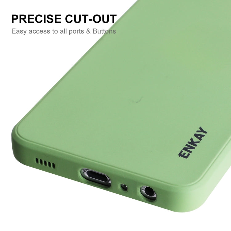 For Samsung Galaxy A32 5G ENKAY Liquid Silicone Soft Shockproof Phone Case(Light Green) - Galaxy Phone Cases by ENKAY | Online Shopping South Africa | PMC TechLife