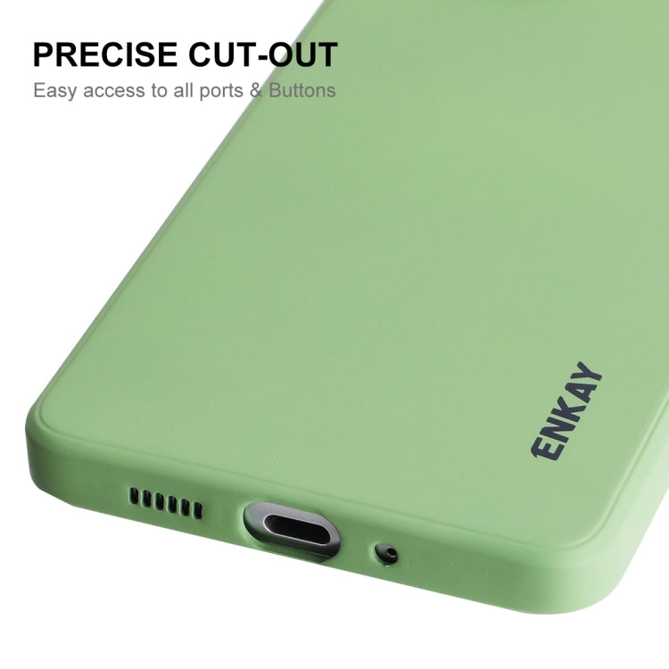 For Samsung Galaxy A73 5G ENKAY Liquid Silicone Soft Shockproof Phone Case(Light Green) - Galaxy Phone Cases by ENKAY | Online Shopping South Africa | PMC TechLife | Buy Now Pay Later Mobicred