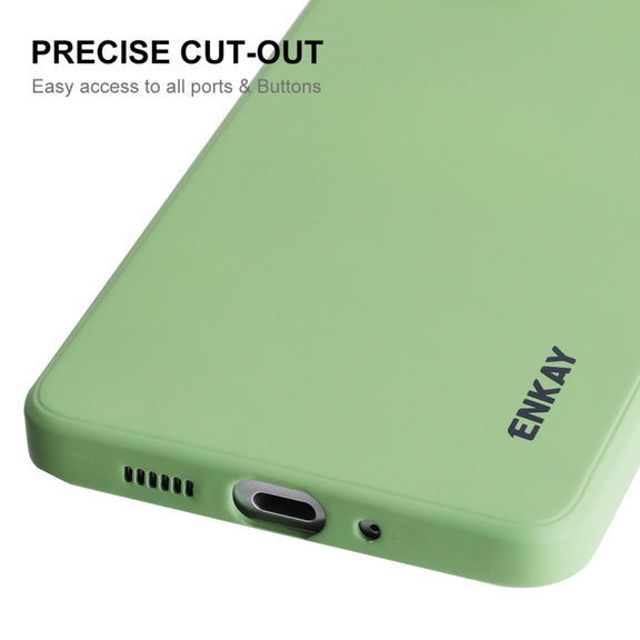 For Samsung Galaxy A73 5G ENKAY Liquid Silicone Soft Shockproof Phone Case(Light Green)