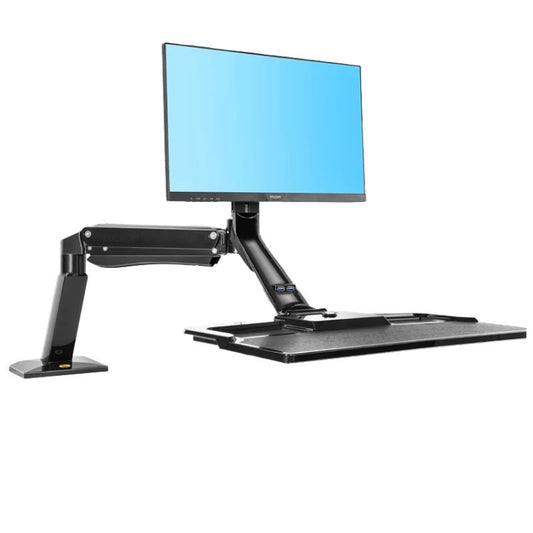 NORTH BAYOU NB40 Ergonomic Height Adjust Computer Stand Workstation 22-32 Inch Monitor Mount Bracket with Keyboard Plate Desk Stand - Laptop Stand by PMC Jewellery | Online Shopping South Africa | PMC Jewellery | Buy Now Pay Later Mobicred
