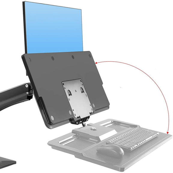 NORTH BAYOU NB40 Ergonomic Height Adjust Computer Stand Workstation 22-32 Inch Monitor Mount Bracket with Keyboard Plate Desk Stand