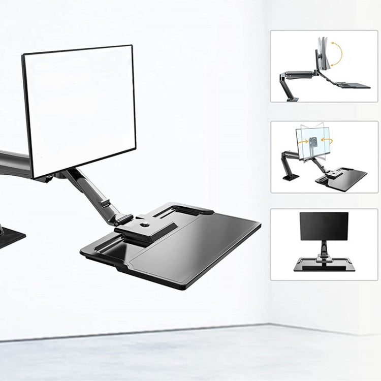 NORTH BAYOU NB40 Ergonomic Height Adjust Computer Stand Workstation 22-32 Inch Monitor Mount Bracket with Keyboard Plate Desk Stand - Laptop Stand by PMC Jewellery | Online Shopping South Africa | PMC Jewellery | Buy Now Pay Later Mobicred
