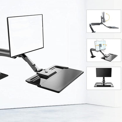 NORTH BAYOU NB40 Ergonomic Height Adjust Computer Stand Workstation 22-32 Inch Monitor Mount Bracket with Keyboard Plate Desk Stand - Laptop Stand by PMC Jewellery | Online Shopping South Africa | PMC Jewellery | Buy Now Pay Later Mobicred