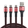 ENKAY ENK-CB121 1.5m 3 in 1 USB 3.0 to Type-C / 8 Pin / Micro USB 5A Fast Charging Cable(Black+Red) - Multifunction Cable by ENKAY | Online Shopping South Africa | PMC TechLife | Buy Now Pay Later Mobicred