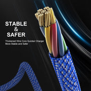 ENKAY ENK-CB121 1.5m 3 in 1 USB 3.0 to Type-C / 8 Pin / Micro USB 5A Fast Charging Cable(Black+Red)