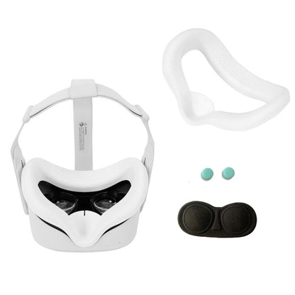 JD-391215 Suitable for Oculus Quest2 Generation VR Eye Mask Silicone Cover + Lens Cover Set(white) - VR Accessories by PMC Jewellery | Online Shopping South Africa | PMC Jewellery | Buy Now Pay Later Mobicred