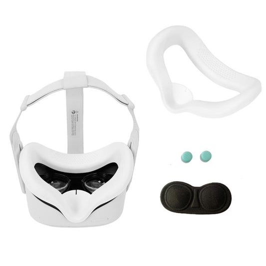 JD-391215 Suitable for Oculus Quest2 Generation VR Eye Mask Silicone Cover + Lens Cover Set(white) - VR Accessories by PMC Jewellery | Online Shopping South Africa | PMC Jewellery | Buy Now Pay Later Mobicred