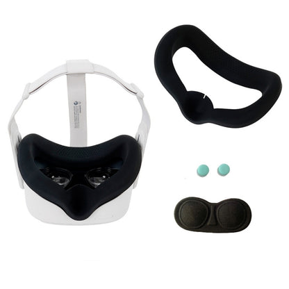 JD-391215 Suitable for Oculus Quest2 Generation VR Eye Mask Silicone Cover + Lens Cover Set(black) - VR Accessories by PMC Jewellery | Online Shopping South Africa | PMC Jewellery | Buy Now Pay Later Mobicred