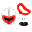 JD-391215 Suitable for Oculus Quest2 Generation VR Eye Mask Silicone Cover + Lens Cover Set(Red) - VR Accessories by PMC TechLife | Online Shopping South Africa | PMC TechLife | Buy Now Pay Later Mobicred
