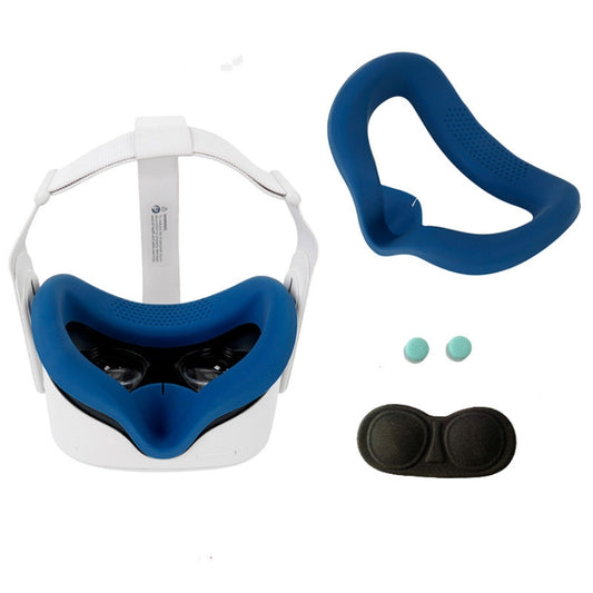 JD-391215 Suitable for Oculus Quest2 Generation VR Eye Mask Silicone Cover + Lens Cover Set(Navy blue) - VR Accessories by PMC Jewellery | Online Shopping South Africa | PMC Jewellery | Buy Now Pay Later Mobicred