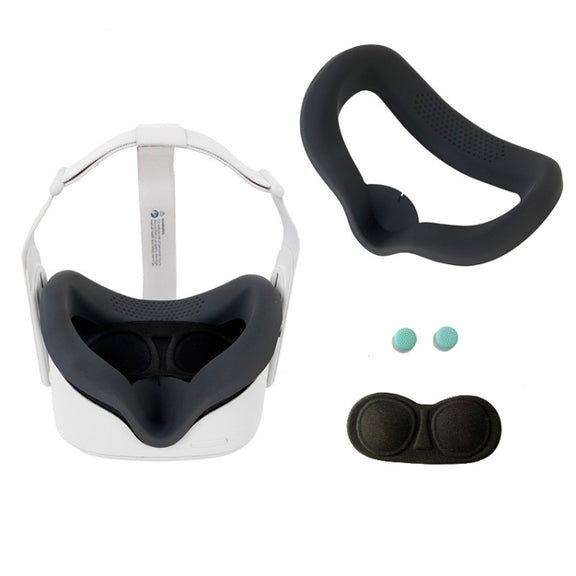 JD-391215 Suitable for Oculus Quest2 Generation VR Eye Mask Silicone Cover + Lens Cover Set(Gun gray)