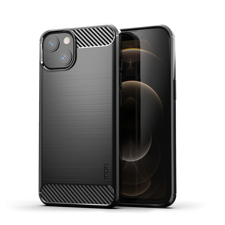 For iPhone 14 MOFI Gentleness Brushed Texture Carbon Fiber TPU Phone Case (Black) - iPhone 14 Cases by MOFI | Online Shopping South Africa | PMC TechLife | Buy Now Pay Later Mobicred