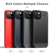 For iPhone 14 Plus MOFI Gentleness Brushed Texture Carbon Fiber TPU Phone Case  (Red)