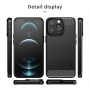 For iPhone 14 Pro Max MOFI Gentleness Brushed Texture Carbon Fiber TPU Phone Case (Gray)