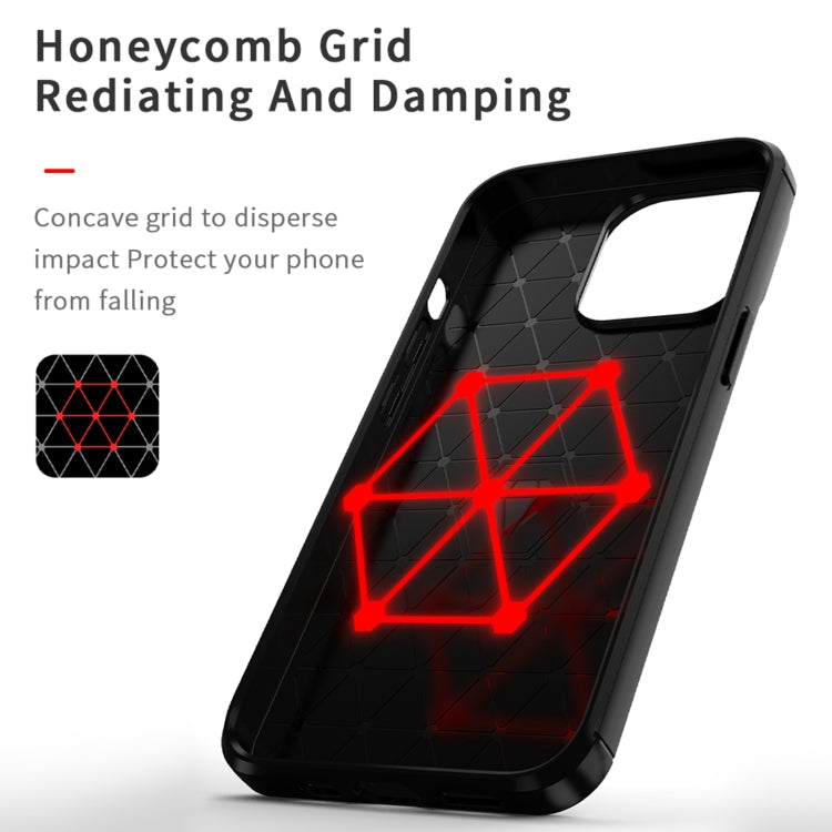 For iPhone 14 Pro Max MOFI Gentleness Brushed Texture Carbon Fiber TPU Phone Case (Red) - free shipping - PMC TechLife - Order now!