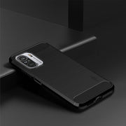 For Xiaomi Redmi Note 11T Pro 5G / 11T Pro Plus 5G MOFI Gentleness Series Brushed Texture Carbon Fiber Soft TPU Case(Black)