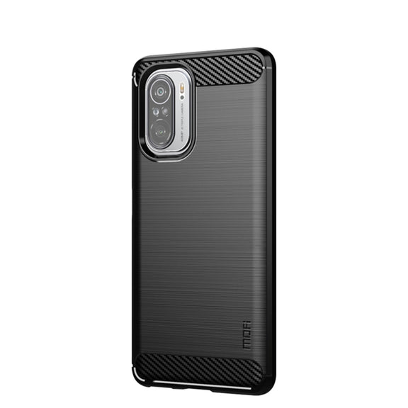 For Xiaomi Redmi Note 11T Pro 5G / 11T Pro Plus 5G MOFI Gentleness Series Brushed Texture Carbon Fiber Soft TPU Case(Black)