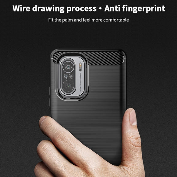 For Xiaomi Redmi Note 11T Pro 5G / 11T Pro Plus 5G MOFI Gentleness Series Brushed Texture Carbon Fiber Soft TPU Case(Black)