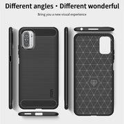 For Xiaomi Redmi Note 11T Pro 5G / 11T Pro Plus 5G MOFI Gentleness Series Brushed Texture Carbon Fiber Soft TPU Case(Black)