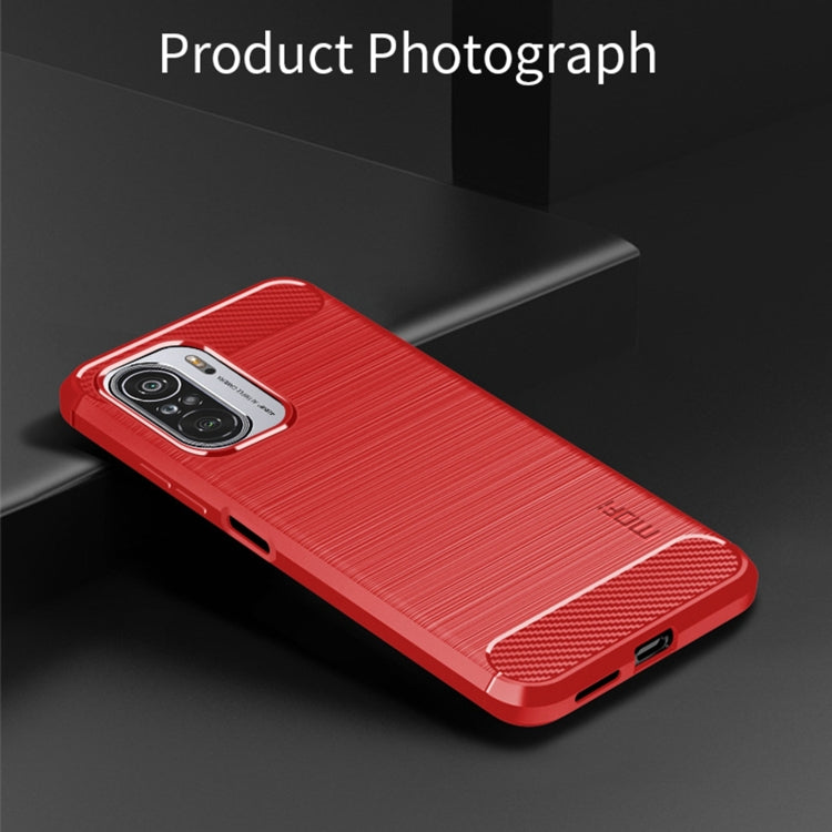 For Xiaomi Redmi Note 11T Pro 5G / 11T Pro Plus 5G MOFI Gentleness Series Brushed Texture Carbon Fiber Soft TPU Case(Red) -  by MOFI | Online Shopping South Africa | PMC TechLife