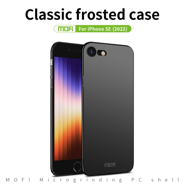 For iPhone SE 2022 / 2020 MOFI Frosted PC Ultra-thin Hard Case(Black) - free shipping - PMC TechLife - Order now!