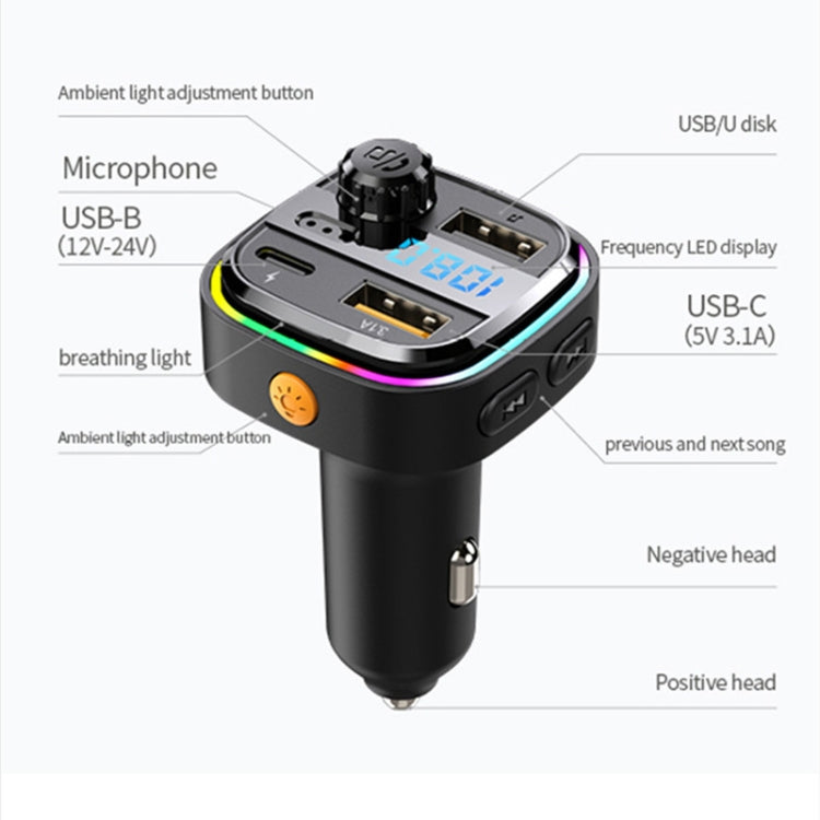 C26 Car Bluetooth Transmitter Handsfree Audio Player Dual USB Car Charger - Bluetooth Car Kits by PMC TechLife | Online Shopping South Africa | PMC TechLife | Buy Now Pay Later Mobicred