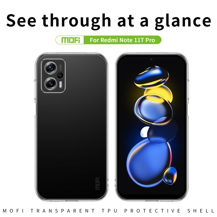 For Xiaomi Redmi Note 11T Pro 5G / Note 11T Pro+ MOFI Ming Series Ultra-thin TPU Phone Case(Transparent)
