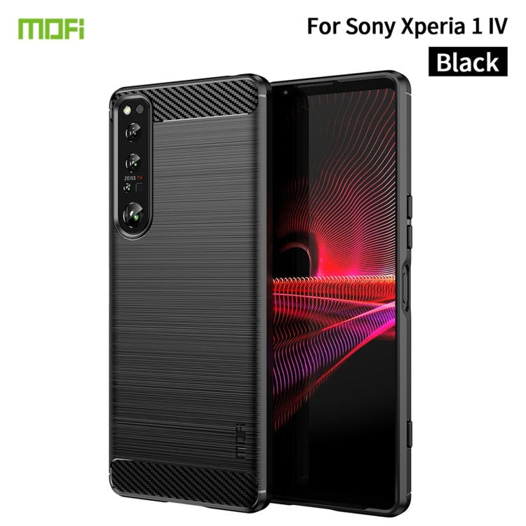 For Sony Xperia 1 IV MOFI Gentleness Series Brushed Texture Carbon Fiber Soft TPU Case(Black) - Sony Cases by MOFI | Online Shopping South Africa | PMC TechLife | Buy Now Pay Later Mobicred