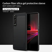 For Sony Xperia 1 IV MOFI Gentleness Series Brushed Texture Carbon Fiber Soft TPU Case(Black)