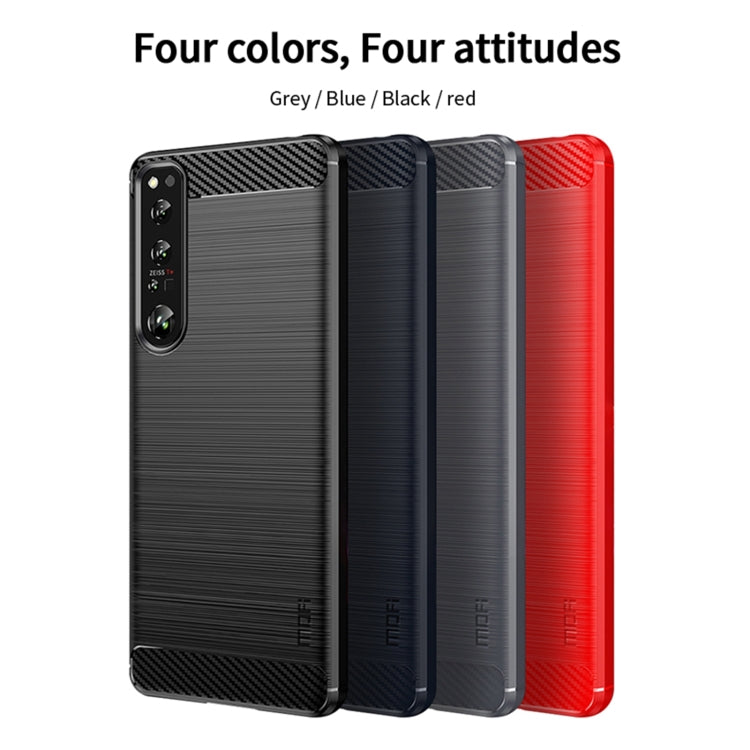 For Sony Xperia 1 IV MOFI Gentleness Series Brushed Texture Carbon Fiber Soft TPU Case(Black) - Sony Cases by MOFI | Online Shopping South Africa | PMC TechLife | Buy Now Pay Later Mobicred