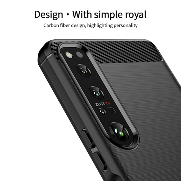 For Sony Xperia 1 IV MOFI Gentleness Series Brushed Texture Carbon Fiber Soft TPU Case(Blue) - Sony Cases by MOFI | Online Shopping South Africa | PMC TechLife | Buy Now Pay Later Mobicred