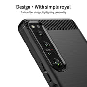 For Sony Xperia 1 IV MOFI Gentleness Series Brushed Texture Carbon Fiber Soft TPU Case(Blue)