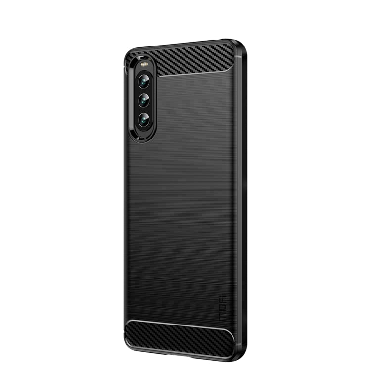 For Sony Xperia 10 IV MOFI Gentleness Series Brushed Texture Carbon Fiber Soft TPU Case(Black) - Sony Cases by MOFI | Online Shopping South Africa | PMC TechLife