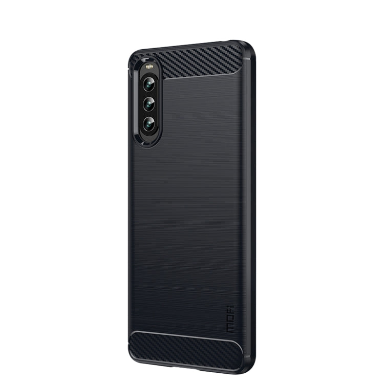 For Sony Xperia 10 IV MOFI Gentleness Series Brushed Texture Carbon Fiber Soft TPU Case(Blue) - Sony Cases by MOFI | Online Shopping South Africa | PMC TechLife