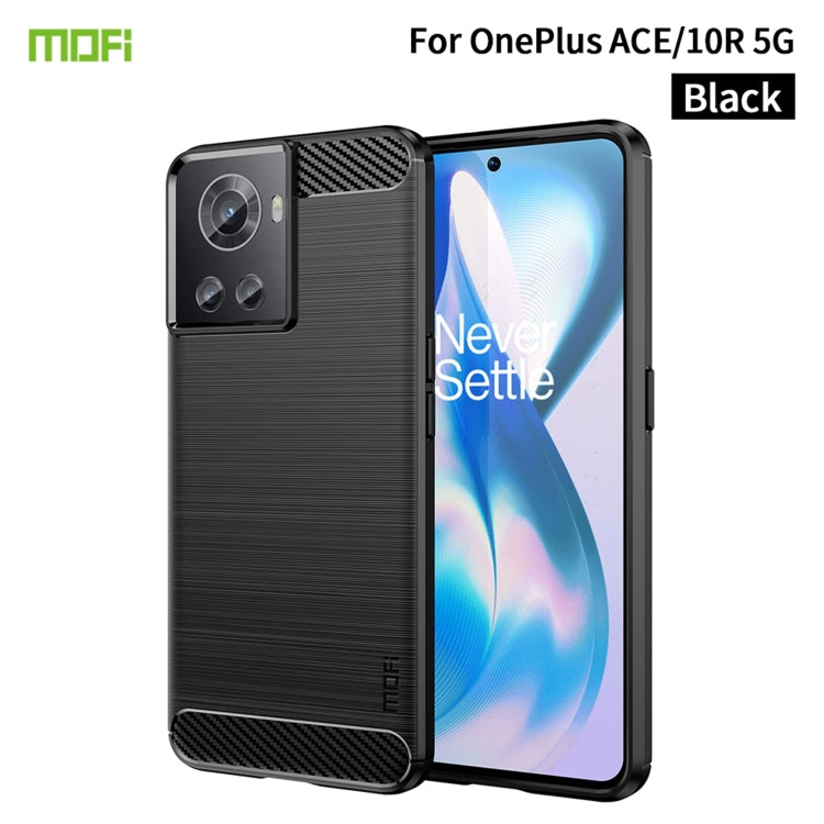 For OnePlus Ace / 10R 5G MOFI Gentleness Series Brushed Texture Carbon Fiber Soft TPU Case(Black) - OnePlus Cases by MOFI | Online Shopping South Africa | PMC TechLife