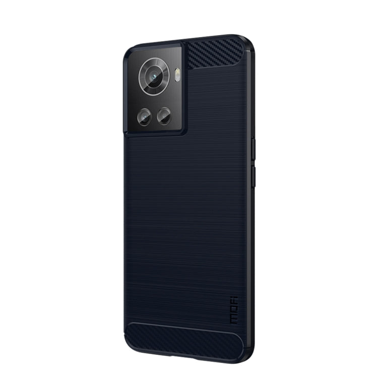 For OnePlus Ace / 10R 5G MOFI Gentleness Series Brushed Texture Carbon Fiber Soft TPU Case(Blue)
