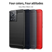 For OnePlus Ace / 10R 5G MOFI Gentleness Series Brushed Texture Carbon Fiber Soft TPU Case(Blue)