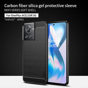 For OnePlus Ace / 10R 5G MOFI Gentleness Series Brushed Texture Carbon Fiber Soft TPU Case(Gray)