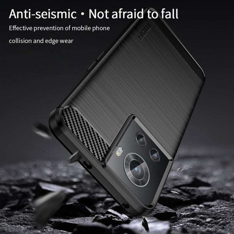 For OnePlus Ace / 10R 5G MOFI Gentleness Series Brushed Texture Carbon Fiber Soft TPU Case(Gray)