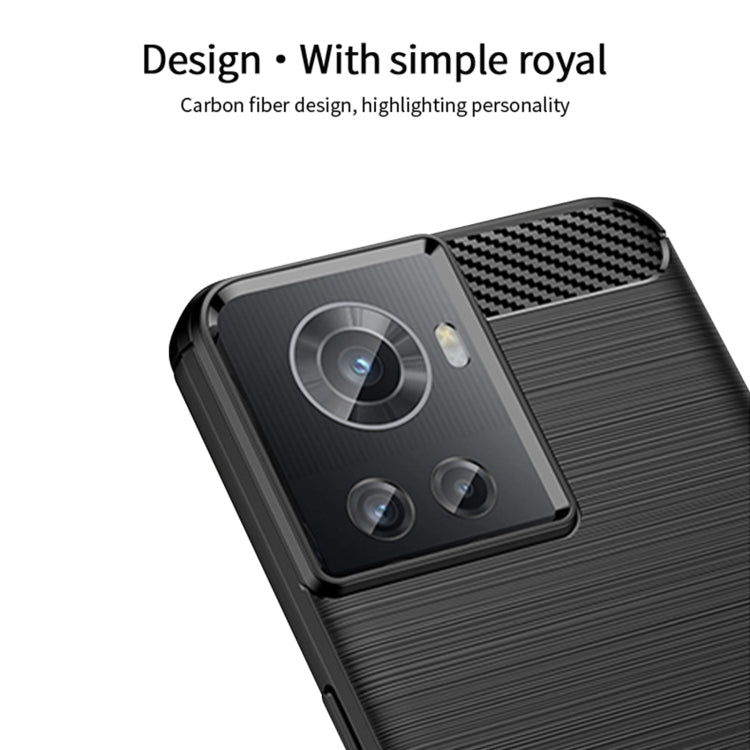 For OnePlus Ace / 10R 5G MOFI Gentleness Series Brushed Texture Carbon Fiber Soft TPU Case(Red)
