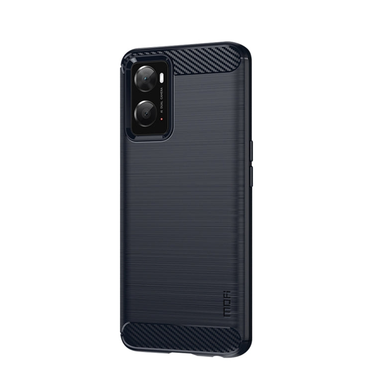 For OPPO A57 4G / A57 5G / A77 5G  MOFI Gentleness Series Brushed Texture Carbon Fiber Soft TPU Case(Blue)